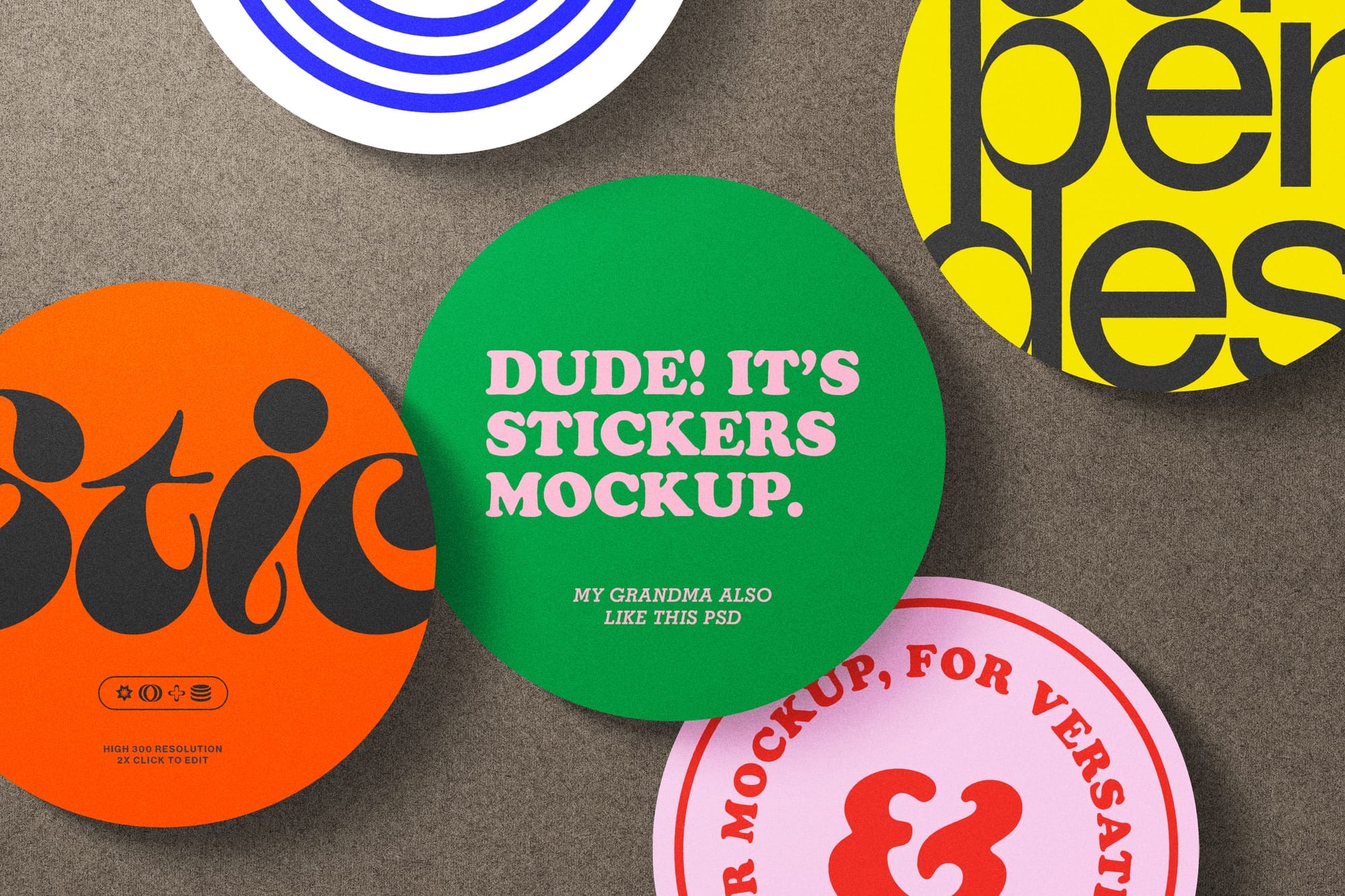 Bold Sticker Paper Mockup