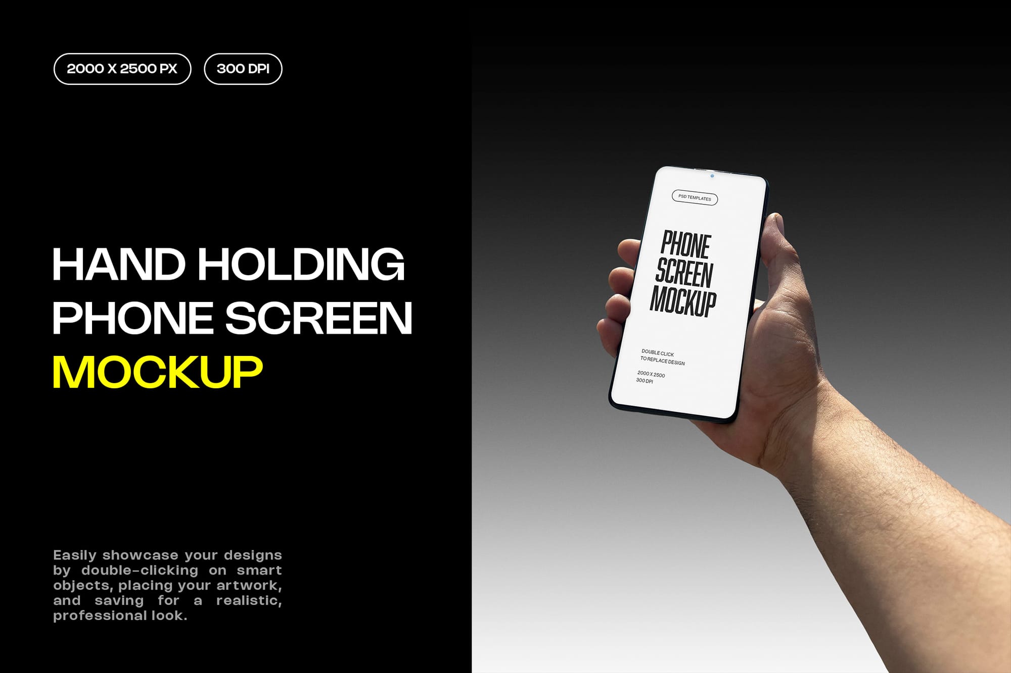 Hand Holding Phone Screen Mockup