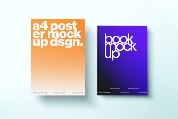 A4 Poster and Book Mockup